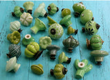 Add A Spot Of Green - One Ceramic Knob Dresser Cabinet Furniture Hardware