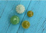 Add A Spot Of Green - One Ceramic Knob Dresser Cabinet Furniture Hardware