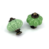 Add A Spot Of Green - One Ceramic Knob Dresser Cabinet Furniture Hardware