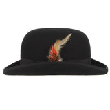 Black Derby Bowler Hat 100% Wool Felt