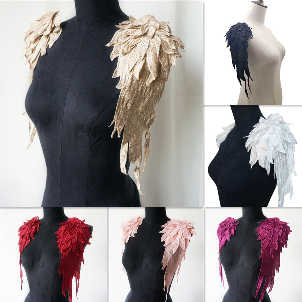 All the Colours Embroidery Appliqué Angel Wings