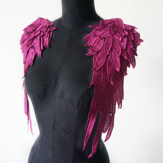 All the Colours Embroidery Appliqué Angel Wings