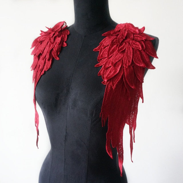 All the Colours Embroidery Appliqué Angel Wings