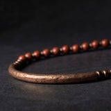 Multi Layer Copper African Grass Jade or Red Jasper Handcrafted Unisex Bracelet