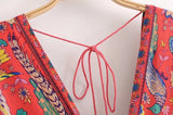 Peacock Print Summer Boho Dress Three Colours