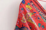 Peacock Print Summer Boho Dress Three Colours