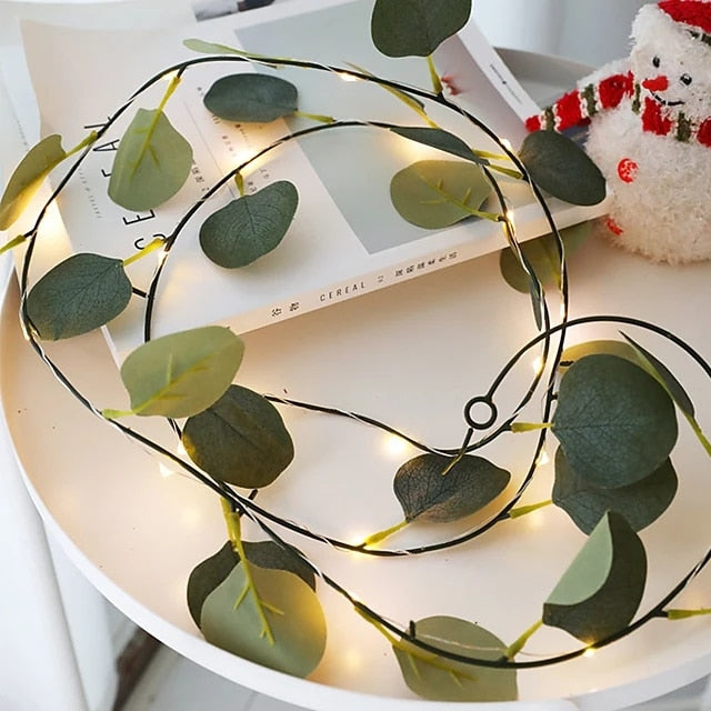 Ivy Eucalyptus Leaves Garland Led String Fairy Lights