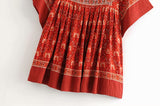 Kaia Boho Rust Red Long Top Mini Dress