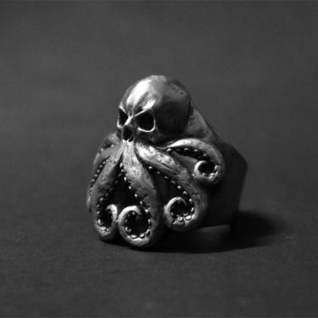 Mens Octopus Skull Ring Stainless Steel Pirate Ring