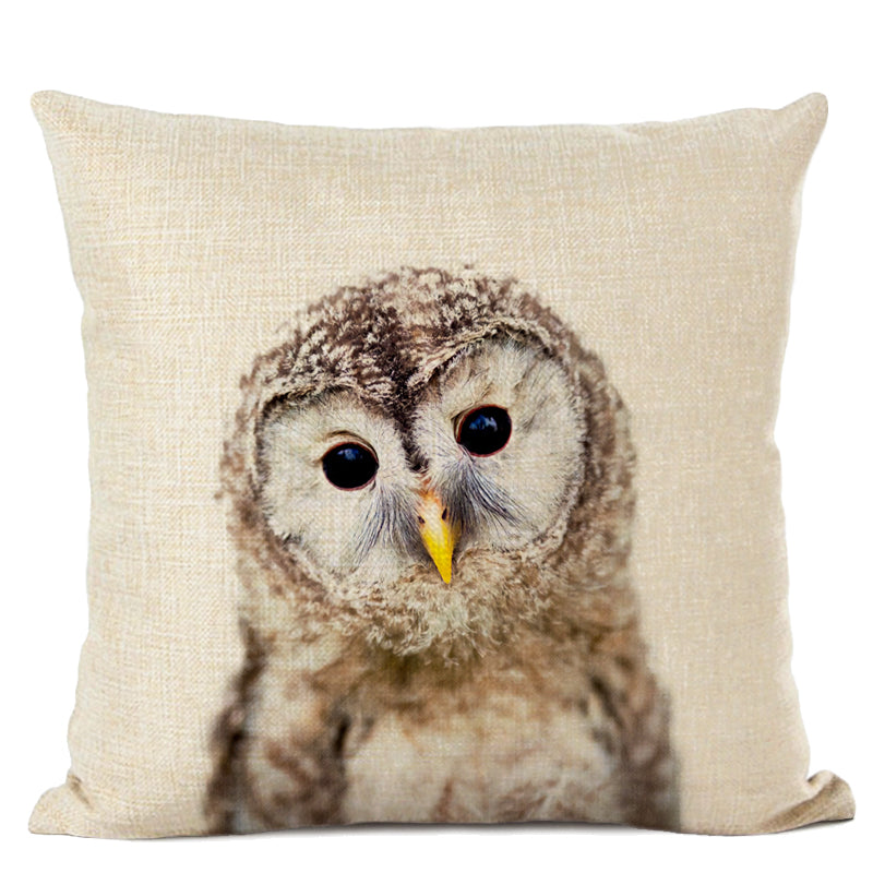 Cute Baby Animals Linen Cushion Covers