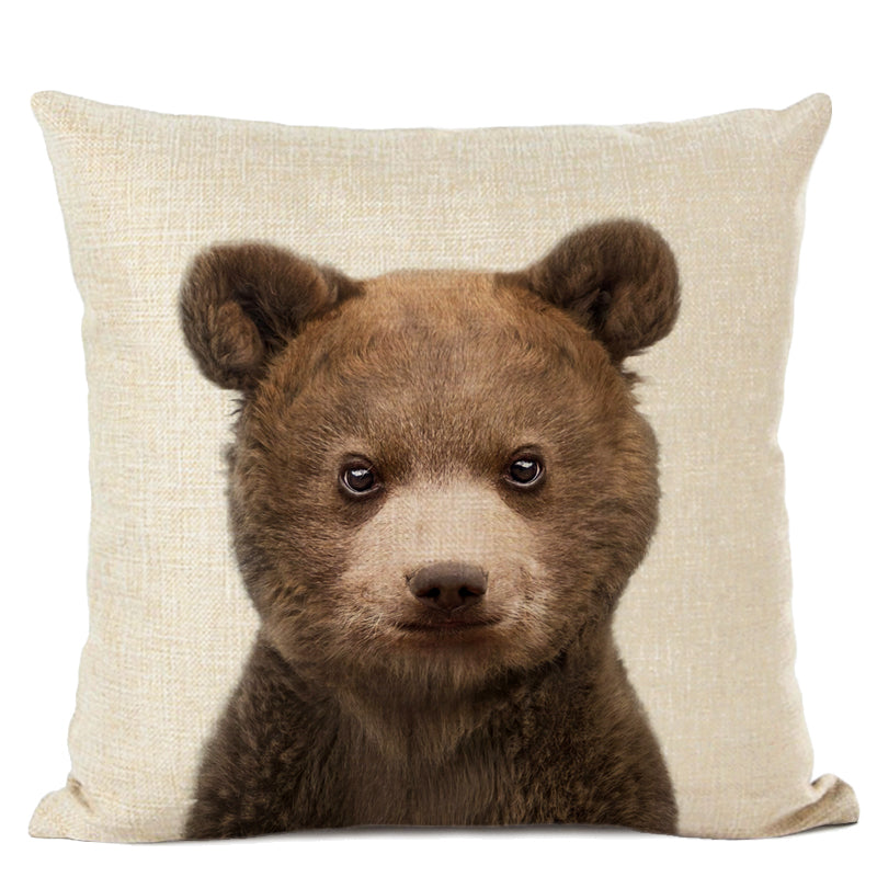 Cute Baby Animals Linen Cushion Covers