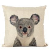 Cute Baby Animals Linen Cushion Covers