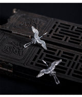Flying Crane Stud Earrings 925 Sterling Silver