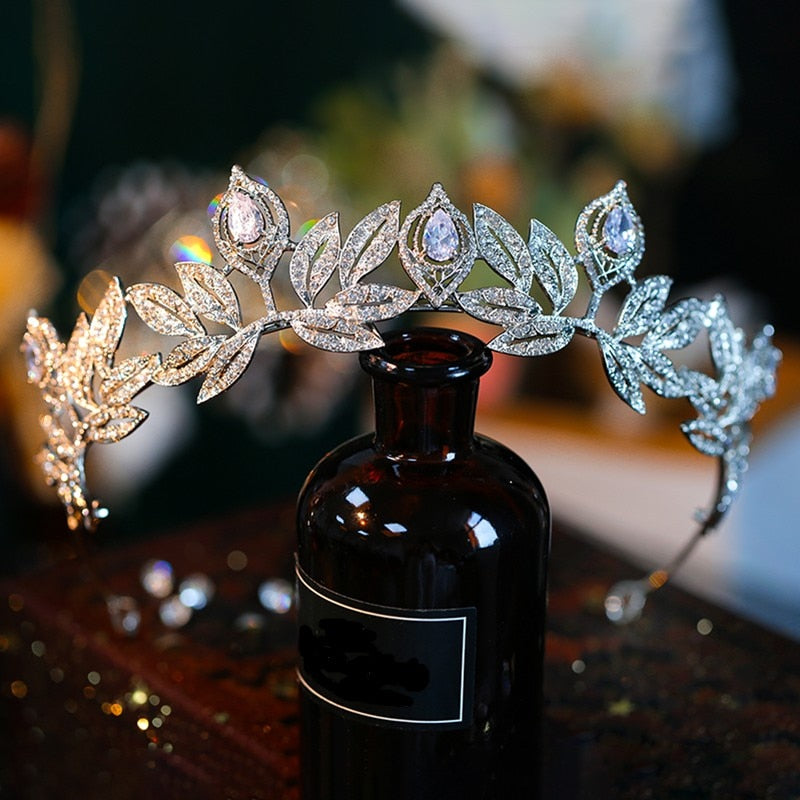 Ginny's Crystal Leaf Crown Bridal Tiara
