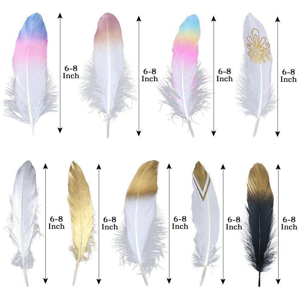24 Glittery Gold Goose Feathers for Crafts - Woodland Gatherer