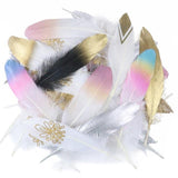 24 Glittery Gold Goose Feathers for Crafts - Woodland Gatherer