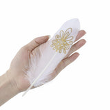 24 Glittery Gold Goose Feathers for Crafts - Woodland Gatherer
