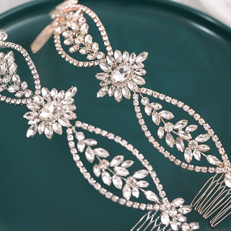Crystal Hair Combs Tiara Bridal Wedding Hair Accessories