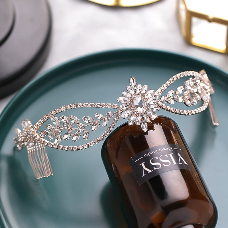Crystal Hair Combs Tiara Bridal Wedding Hair Accessories