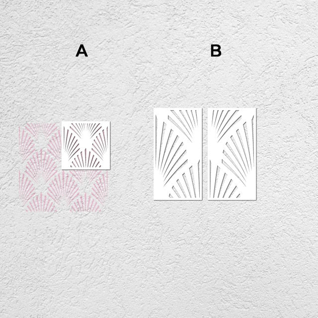 Large Wall Stencils Art Deco Shell