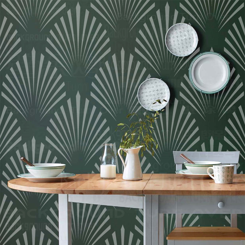 Large Wall Stencils Art Deco Shell
