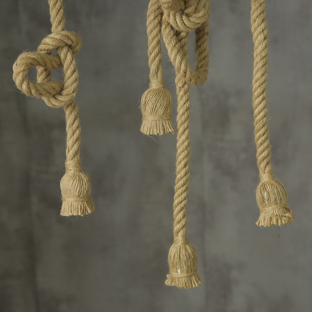 Hemp Rope Pendant Lights Industrial Hanging Lamp Light Fixtures