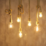 Hemp Rope Pendant Lights Industrial Hanging Lamp Light Fixtures