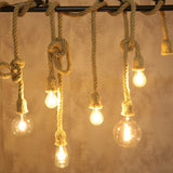 Hemp Rope Pendant Lights Industrial Hanging Lamp Light Fixtures