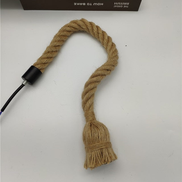 Hemp Rope Pendant Lights Industrial Hanging Lamp Light Fixtures