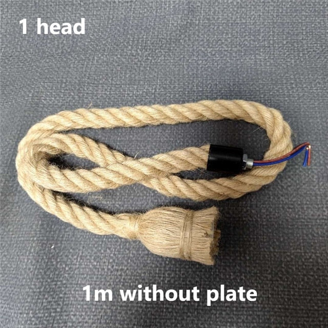 Hemp Rope Pendant Lights Industrial Hanging Lamp Light Fixtures