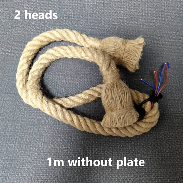 Hemp Rope Pendant Lights Industrial Hanging Lamp Light Fixtures