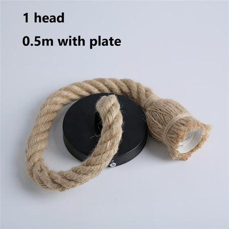 Hemp Rope Pendant Lights Industrial Hanging Lamp Light Fixtures