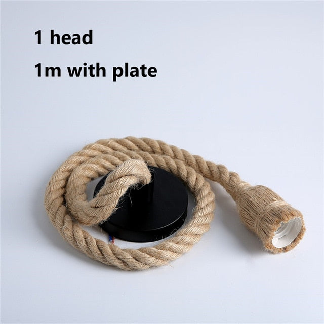 Hemp Rope Pendant Lights Industrial Hanging Lamp Light Fixtures