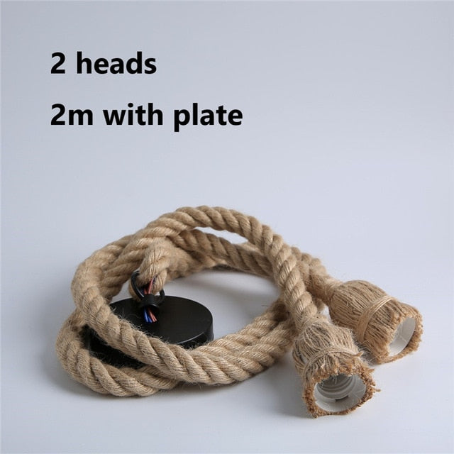 Hemp Rope Pendant Lights Industrial Hanging Lamp Light Fixtures