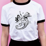 The Cowgirl Mermaid 100% Cotton T-shirt Sea-haw Rodeo Western Tee