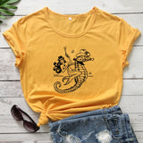 The Cowgirl Mermaid 100% Cotton T-shirt Sea-haw Rodeo Western Tee