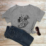 The Cowgirl Mermaid 100% Cotton T-shirt Sea-haw Rodeo Western Tee