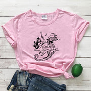 The Cowgirl Mermaid 100% Cotton T-shirt Sea-haw Rodeo Western Tee