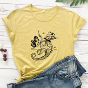 The Cowgirl Mermaid 100% Cotton T-shirt Sea-haw Rodeo Western Tee