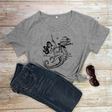The Cowgirl Mermaid 100% Cotton T-shirt Sea-haw Rodeo Western Tee