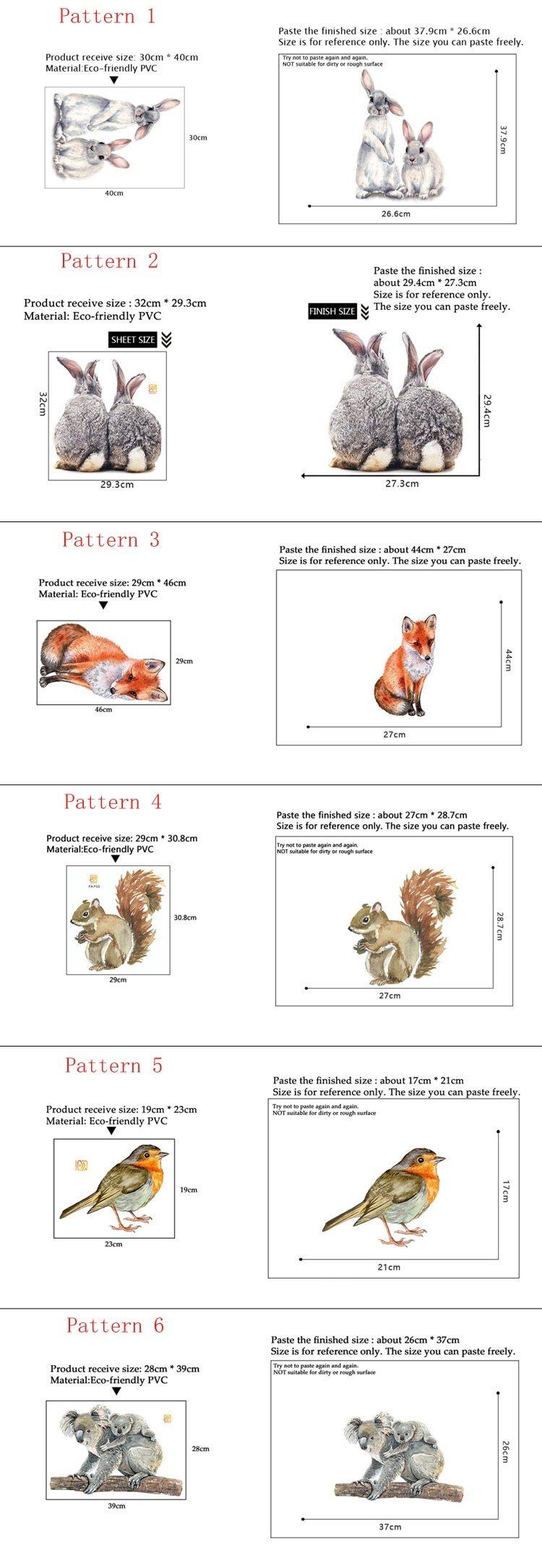 Cute Animals Nursery Wall Decor | Removable Wall Stickers - Woodland Gatherer