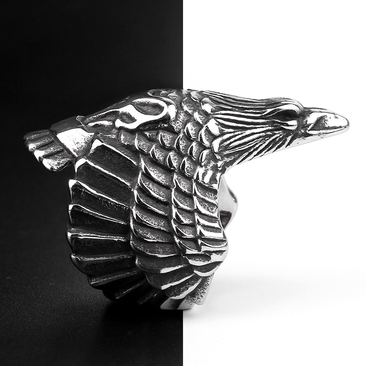 Flying Eagle Stainless Steel Men Rings