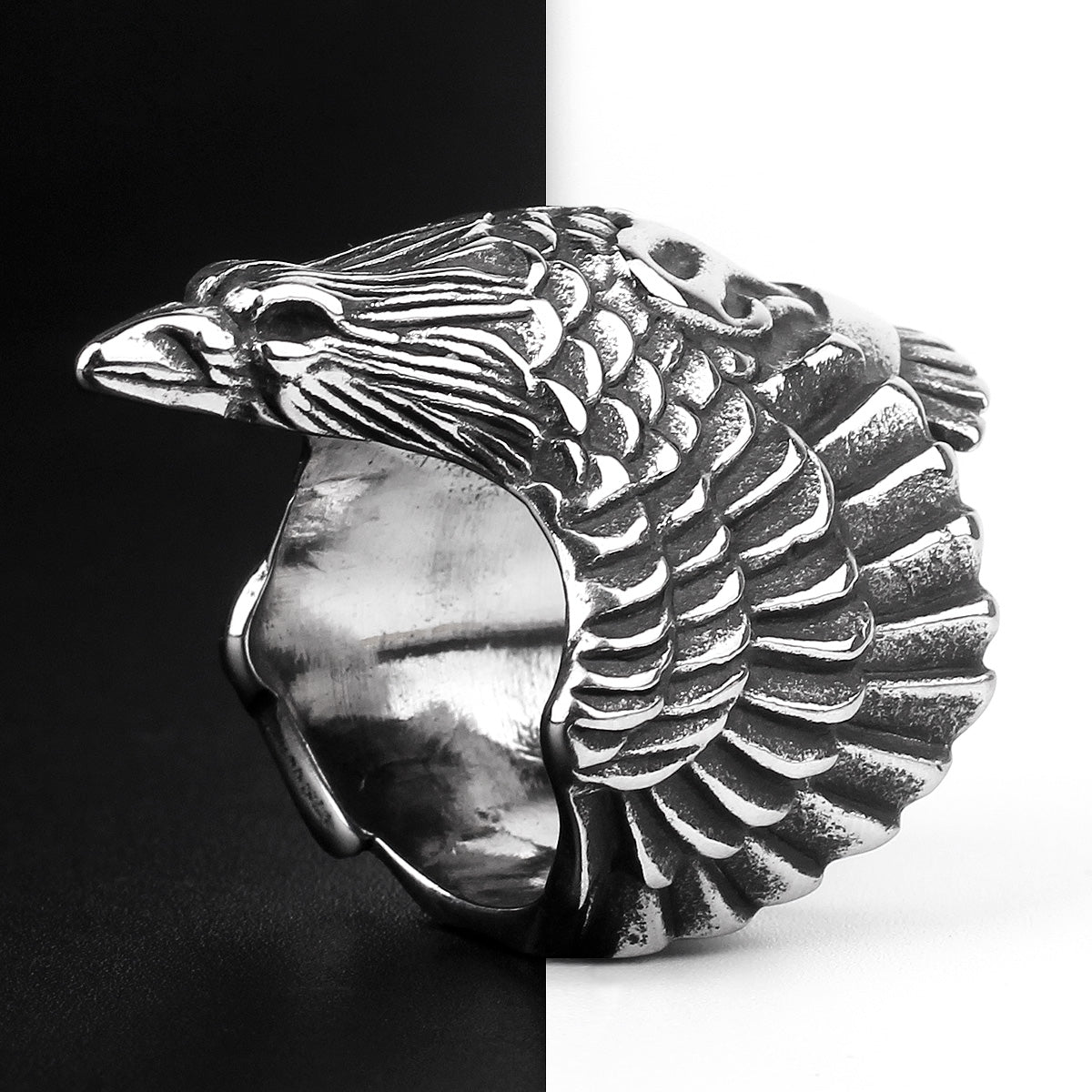 Flying Eagle Stainless Steel Men Rings