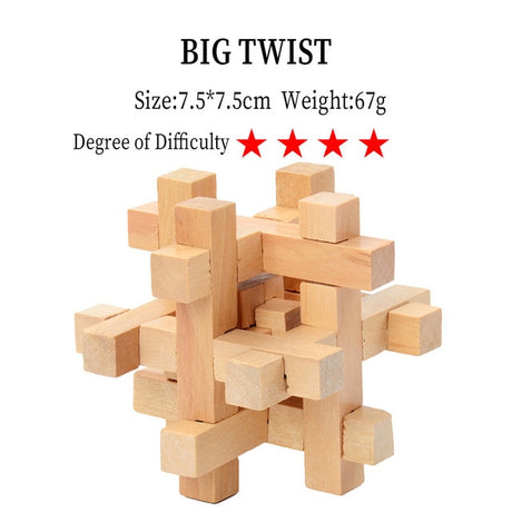 IQ Brain Teaser 3D Wooden Interlocking Puzzles