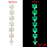 Glow in the Dark 3D Crystal Forehead Hair Part Stickers Festival Hair