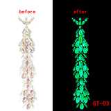 Glow in the Dark 3D Crystal Forehead Hair Part Stickers Festival Hair