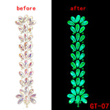 Glow in the Dark 3D Crystal Forehead Hair Part Stickers Festival Hair