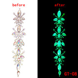 Glow in the Dark 3D Crystal Forehead Hair Part Stickers Festival Hair
