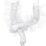 Dot Print Mesh Long  Fingerless Gloves with Ruffles