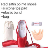 Girls & Womens Red & Pink Ballet Pointe Shoes | Satin Ballerina Ballet Shoes - Woodland Gatherer